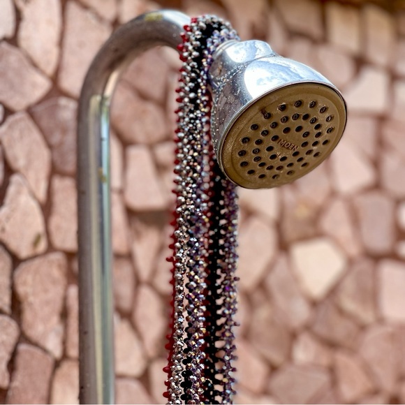 NWT HOLLYWOOD GLAM HEMATITE SILVER SPARKLY CRYSTAL VERSATILE LARIAT NECKLACE - Picture 7 of 7